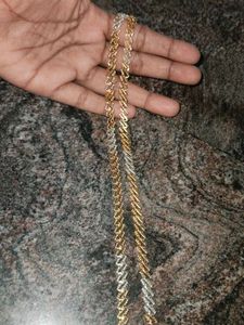 Stylish Gold and silver plated anklet