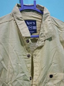 Men&#39;s Light Yellow Long Sleeve Shirt