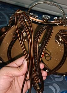 Leather Handbag Latest Partywear Stone Bag