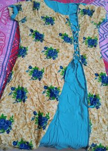 Blue Floral Print Dress