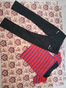 Black Jeans Saffron Top