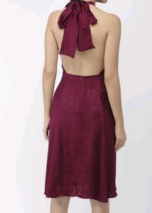 Elegant Burgundy Halter Dress
