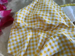 Yellow Gingham Bikini Top