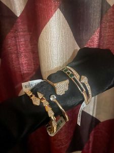 Gold &amp; Rhinestone Bangle Anti Tarnish