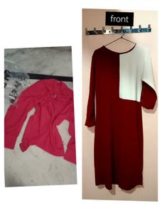 COMBO red shein top and dress full sleeve