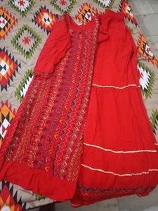 Red Sharara Suit