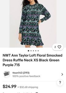 LOFT Floral Smocked dress