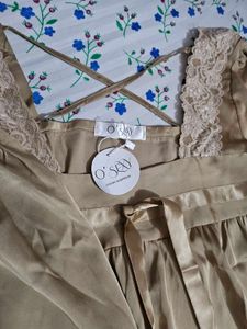 Tan Lace Trim Lounge Set