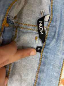 denim blue shorts