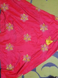 Girls&#39; Yellow &amp; Pink Embroidered Dress
