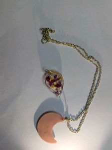 Crescent Moon Resin Necklace