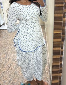 Floral Print Kurta with Dhoti Pants