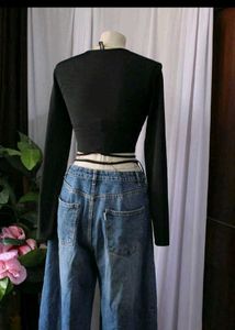 Freakins Distressed Baggy Leg Jeans