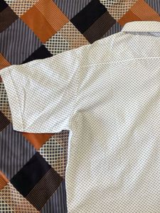 White dotted short sleeve shirt
