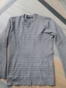 Gray Knit Pullover Sweater