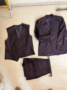Men’s 3 Piece Coat Pant Vest Formal Color Mauve