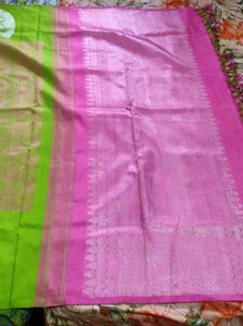 Pink & Green Saree