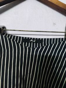 Striped Cold Shoulder Tie-Sleeve Top