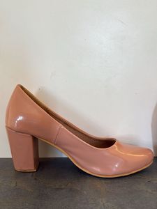 Pink Block Heel Pumps