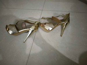 Sparkly Gold Heels-Uk Size38 (7 Size Foot (5.5Inch