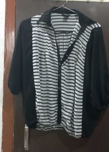 Striped Button-Up Top