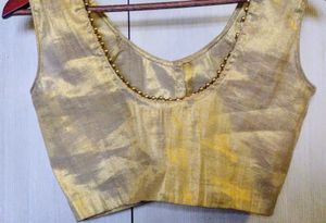 Boutique Stiched Golder Saree Blouse