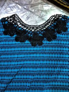 Patterned Blue Tunic Top