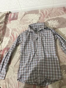 Brown Plaid Button-Down Shirt