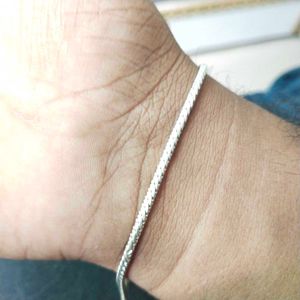 Pure Silver Handmade Snack🥨 Chain Bracelet Unisex