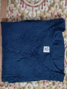 Blue Embroidered kurti
