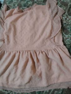 Embroidered Black and peach top