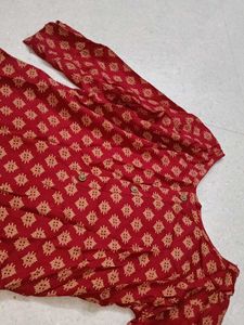 Red Printed Kurta