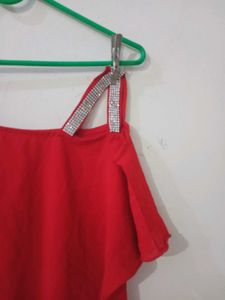 cute partywear stylish Red  Top