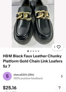 H&M Black Chain Loafers