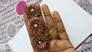 Floral Hair Clip with Chain