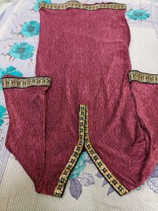 Maroon Embellished Kurta