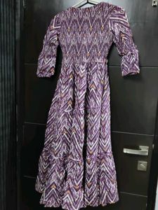 Boho Chic Purple Print Maxi Dress