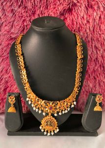 Gold-Plated Necklace & Earring Set