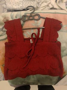 Zara Burgundy Crop Top