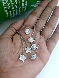 925 Silver Cz Pearl Combo Earrings