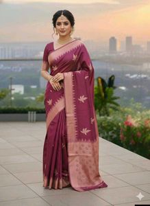 Elegant Maroon Banarasi Silk Saree