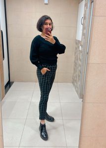 puff sleeves black woollen top🪬