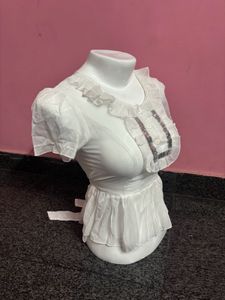 🦢y2k fitted sheer ruffle sequin top 🦢