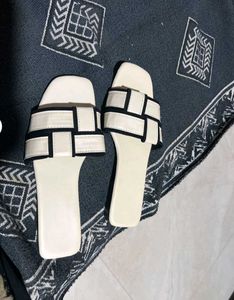 Chic White & Black Slides