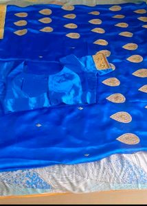 Blue Sari With Blouse