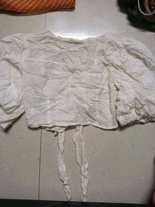 off white balloon sleeve top