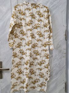 Off White Floral Kurta