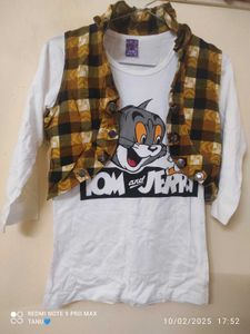 Tom And Jerry T-shirt Top With Removable  Jacket