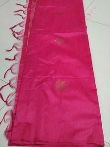 Pink silk cotton saree
