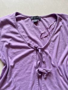 Cute Purple Tie-Front Top